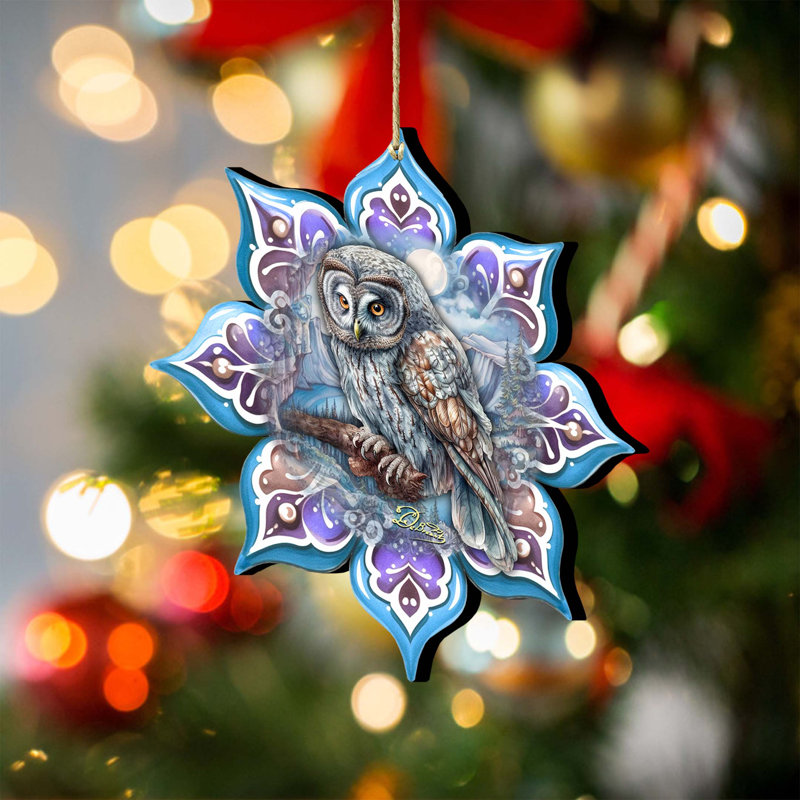 Snowflake Wooden Ornaments By G. Debrekht, Flocon de neige arctique
