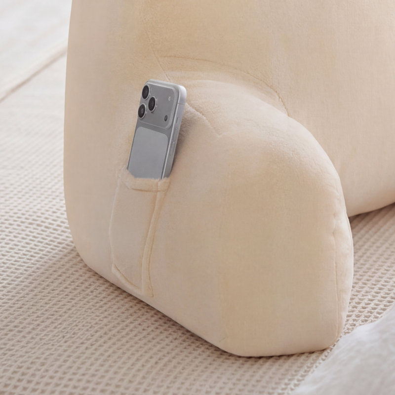 The Sheet Lab Plush Backrest Pillows, Beige, 30" x 17" x 17"