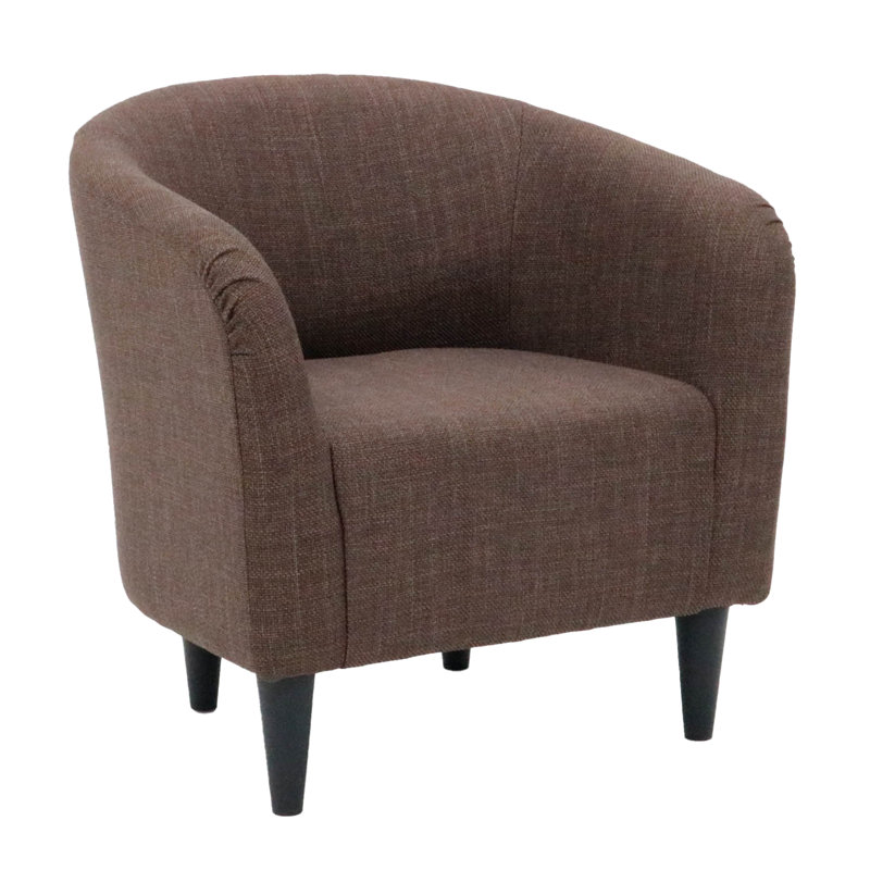Fauteuil demi-tonneau de 29,50 po de largeur, Mélange de polyester brun