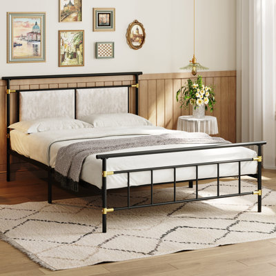 Metal 38.7" Bed Frame with Headboard