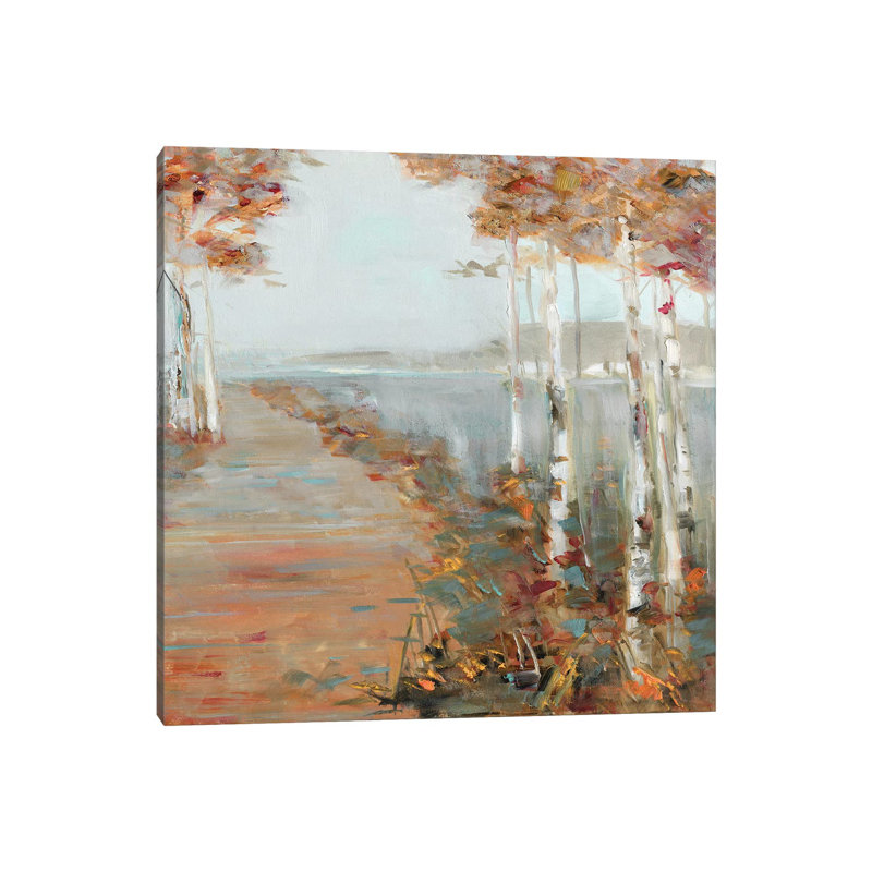 «Birch Walk II» par Sally Swatland - reproduction d'art, H 18 po x l 18 po x 1,5 po, Toile tendue, Pas de tapis