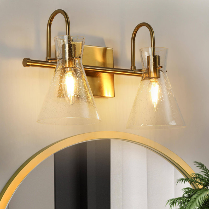 Éclairage pour salle de bain à intensité variable en laiton 3 lumières Dannalyn, 2 lumières