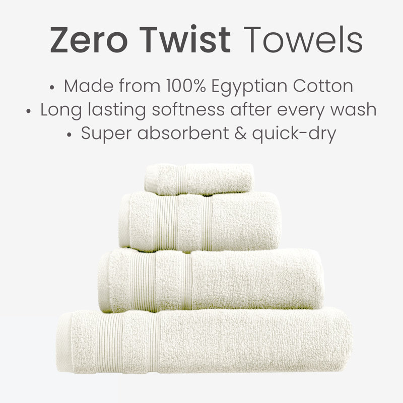 Luxury Egyptian-Quality Cotton Hand Towel Set, Cream