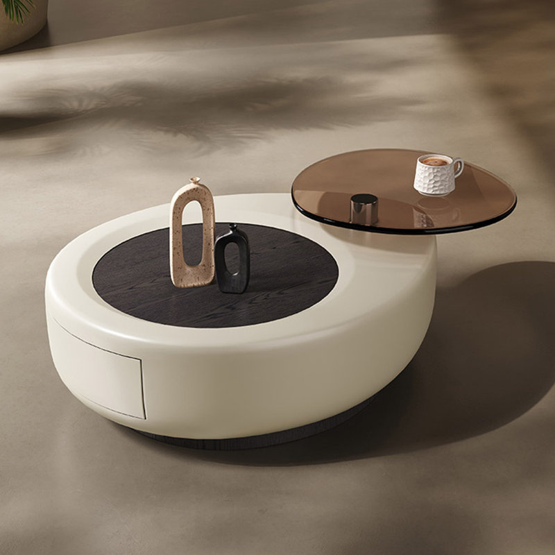 Table de bout rotative de style crème
