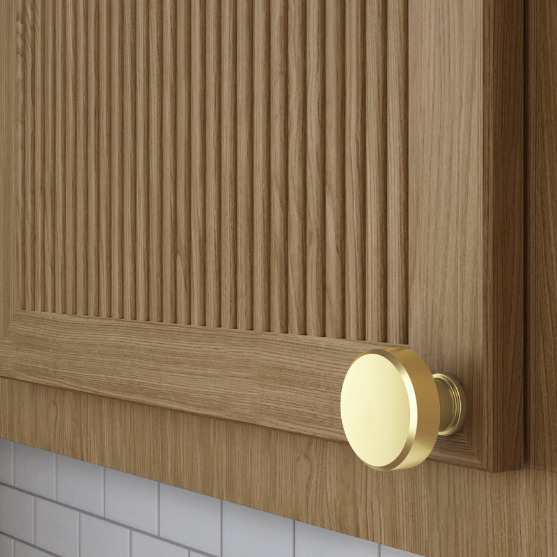 4411 Bevel Knob, 1.5", Satin Brass