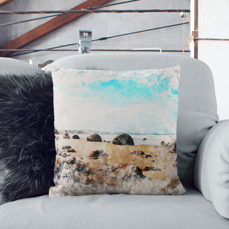 Indoor / Outdoor Square Cushion, 55cm H x 55cm W x 20cm D, Stone