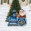Art de jardin pour le père noël train