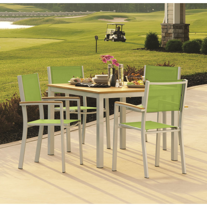 Travira Stacking Patio Arm Chair, Go Green, Flint, Tekwood vintage