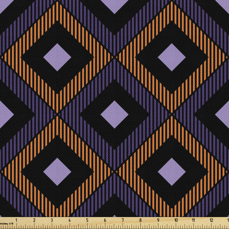 Diamond Hatching Lines Fabric