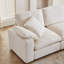 Canapé d'angle modulaire Zenya Cloud Comfort. Sans compression sous vide. Garnissage en duvet et coton. Housses lavables - 4 places avec 2 poufs, blanc cassé.-238441192