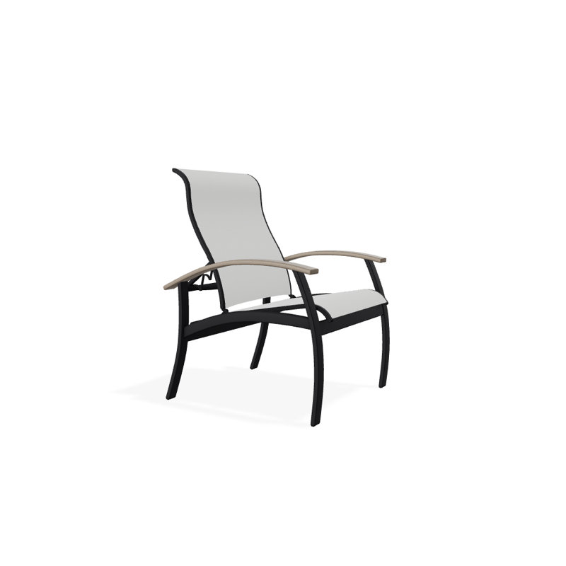 Chaise de patio Askar, Désert, Blanc 6D Sunbrella®, Noir texturé