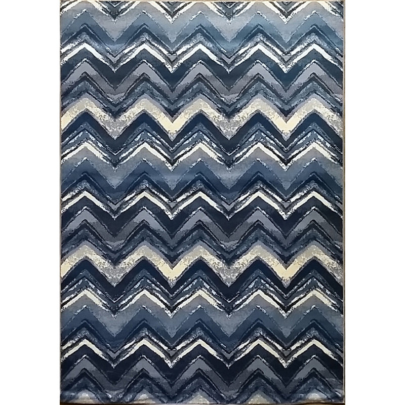 Tapis bleu foncé Geren, 10 pi x 13 pi