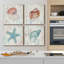 Coral and Shell I - ensemble de 4 reproductions sur toiles tendues-1848821250
