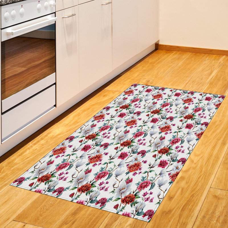 Flower High Density Long Fiber Poly Threads Decorative Area Rug Carpet, Rectangle 2'7" x 5'