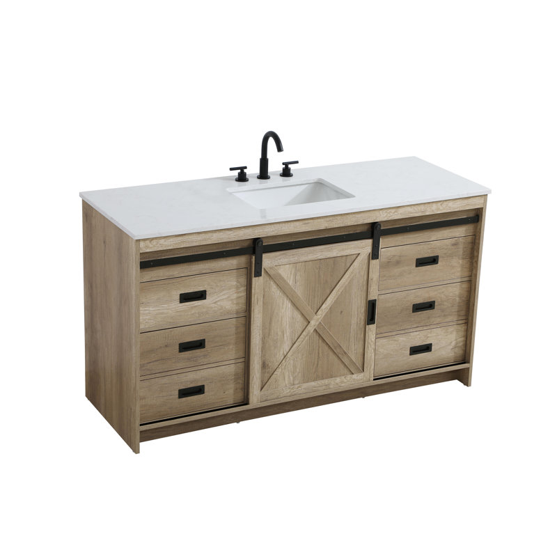 Meuble-lavabo simple 60 po Boden, Chêne naturel