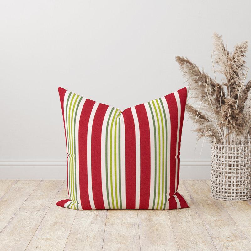 Housse de coussin en coton rayé, 21,5 po x 21,5 po
