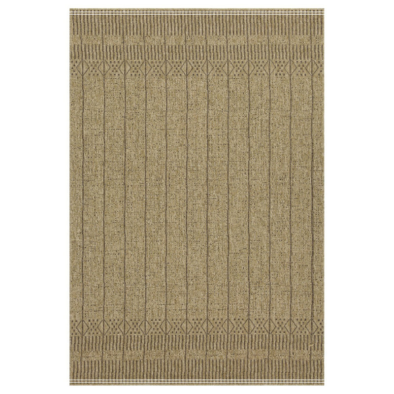 Jute/Mocha Indoor/Outdoor Area Rug, Rectangle 5'3" x 7'3"