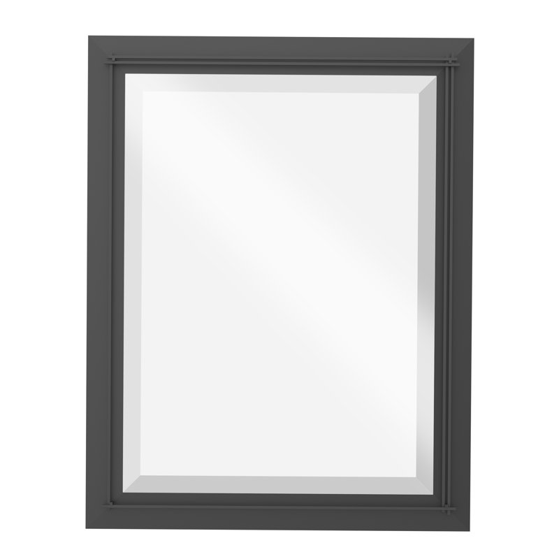 Metra Industrial Beveled Bathroom/Vanity Mirror, Black, 32" H x 26" W