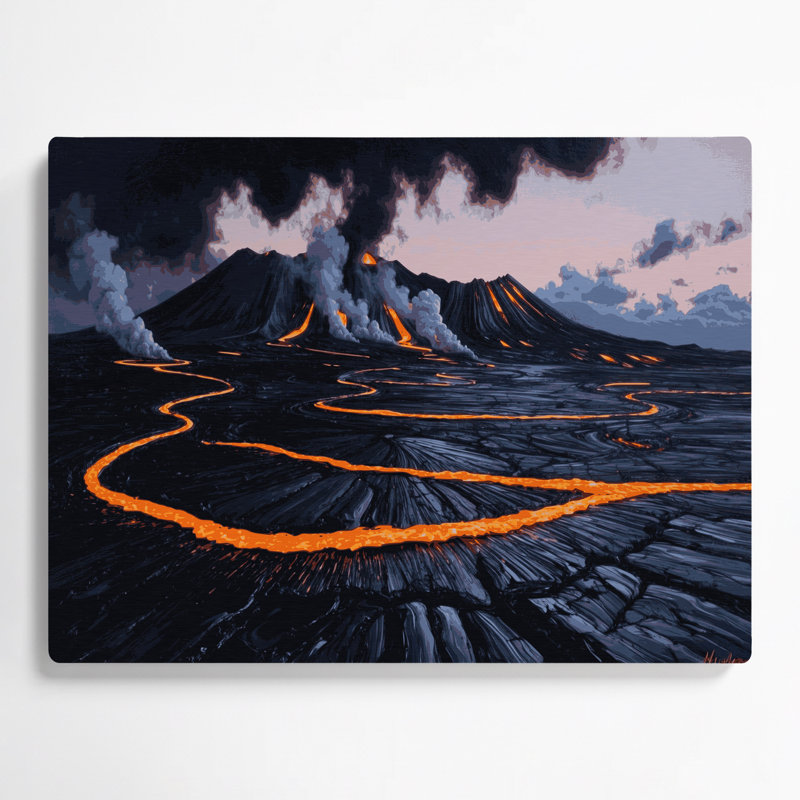 «Hawaiian Volcanic Blacks», art mural en métal mauve, H 11 po x l 14 po