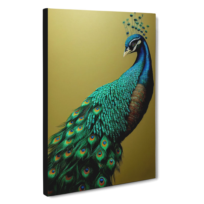 XV1022-4976X View Of A Peacock No.3 - Print, Wrapped Canvas, 50cm H x 35cm W, No Matte