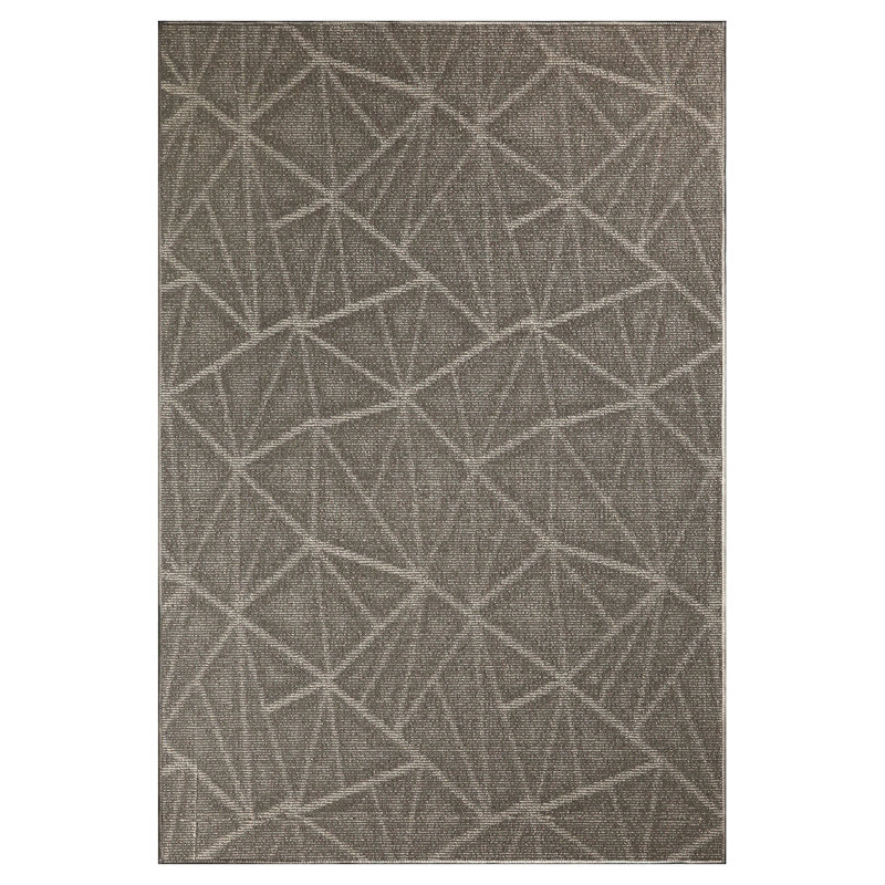 Didonato Geometric Neutral Area Rug, Rectangle 10' x 18'