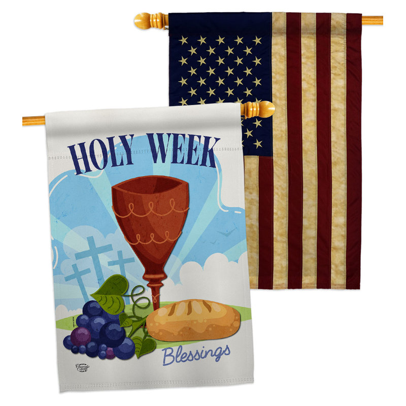 Double Sided 40'' H x 28'' W Polyester House Flag
