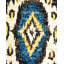 Tapis unique blanc cassé / bleu / noir / jaune noué à la main de 3 pi 10 po x 6 pi 2 po Vernika