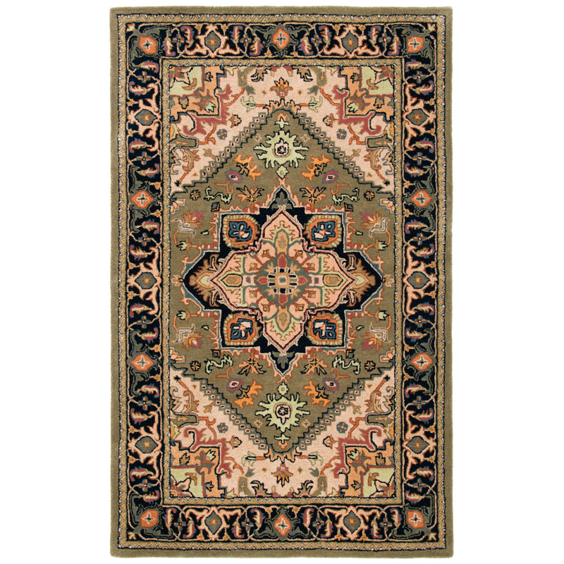Oriental Wool Hand Tufted Area Rug, Rectangle 152 x 244 cm