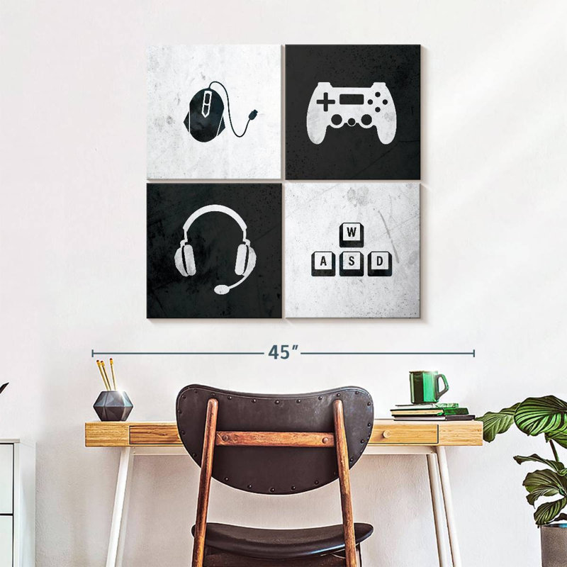 Gamer Essentials 4 pièces, H 32 po x l 32 po x P 1,25 po