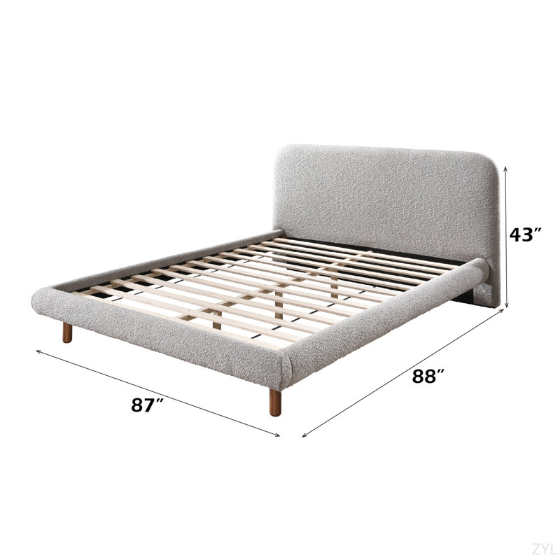 Cleo Gray Boucle Bed, King