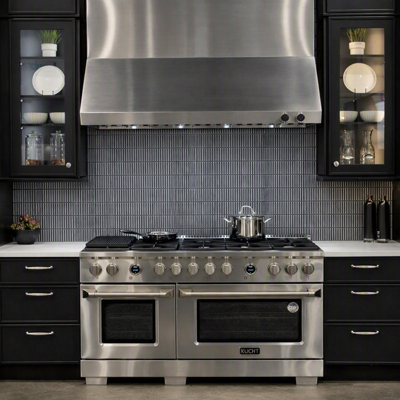 60 In. 7.9 Cu. Ft. 10 Burners Dual Fuel Range For Propane Gas In Stainless Steel With Kucht Horus Thermostat, Stainless Steel