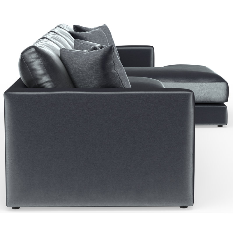 Nyrie 4-piece Modular Sectional, Blue/Gray Polyester