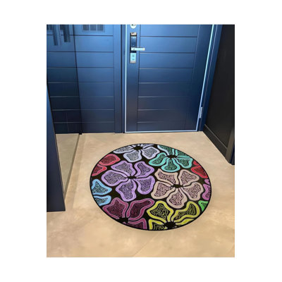 Woven Base Modern Decorative Carpet With Multicolored Flower Details