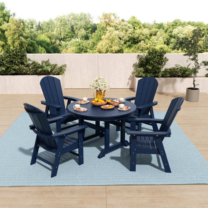 Ensemble de salle à manger pour 4 personnes Laguna, Bleu marine