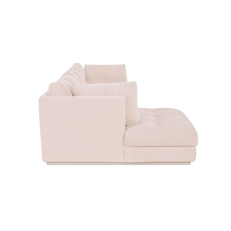 Dunwich Sectional, Beige Polyester, Right Hand Facing