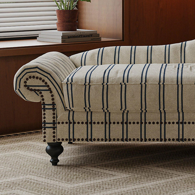 Chaise longue simple à rayures incurvées