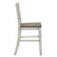 Chaises de salle à manger à hauteur de comptoir en bois massif de 2, blanc antique / brun cendré, dossier à lattes pour chaises de chambre rustiques, charme blanc et frêne