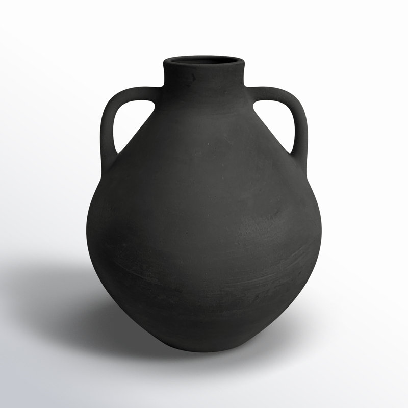 Perth Paper Mache Vase Eco Mix White H 13.6" & Dia 11.8", Black 