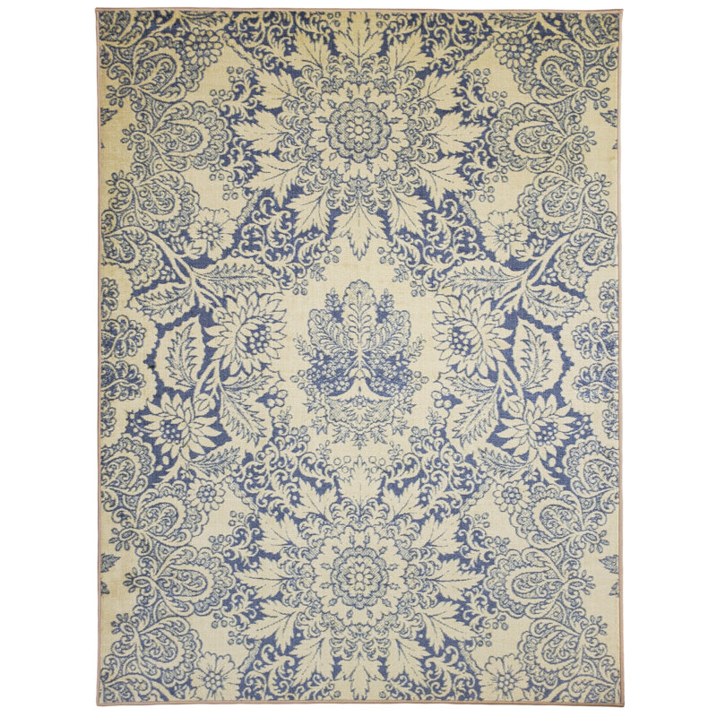 Tapis bleu area majestic Wrobel, Rectangle 3 pi 3 po x 5 pi