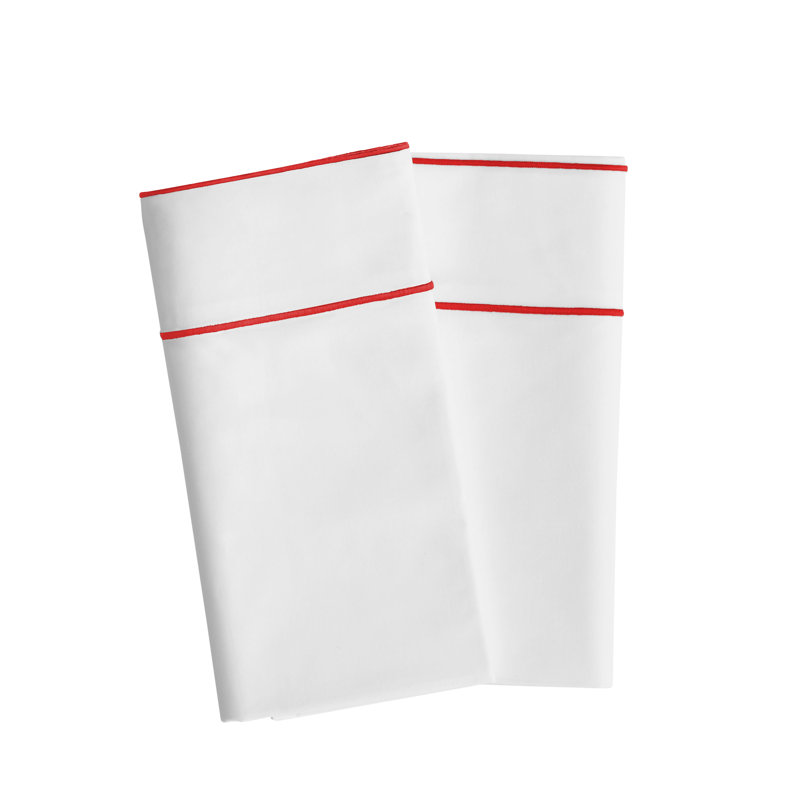 Salerno  Pillowcase, King Pillowcase, White/Red