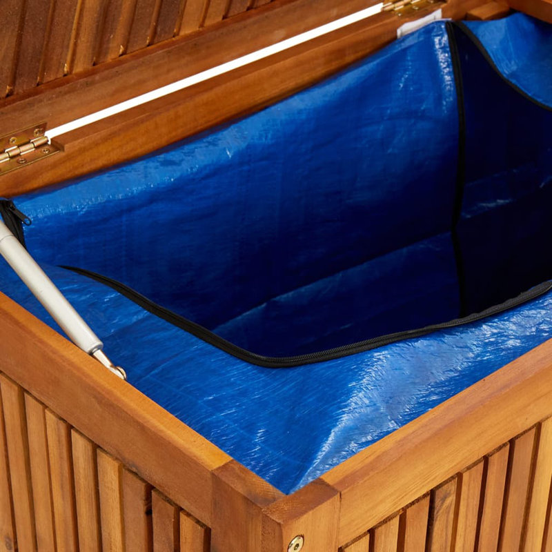 Acacia Wood Outdoor Deck Storage Box with Gas Lifts