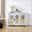 Armoire de rangement autoportante autoportante avec portes sculptées en miroir en acrylique, tablette réglable et comptoir spacieux pour une utilisation polyvalente à la maison-1483526226