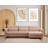 Elegant Corner Sofa, Pink Fabric, 114.2 x 65.0 x 28.7 inches | Beech Wood & Chipboard Frame | 100% Polyester, Dry-Cleanable | 28 DNS Foam Back, Portable Cushions, Stylish & Comfortable Living Room Furniture-90667748-90667743