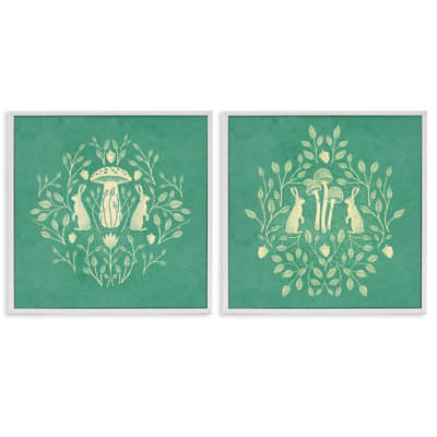  «Boho Symmetric Rabbits 2 PC» par Gatie O'Shea
