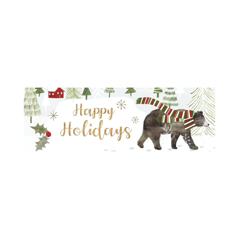 Woodland Christmas Collection D by Victoria Borges - Wrapped Canvas Panoramic Print, 30.48 cm H x 91.44 cm W x 1.91 cm D