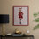 Christmas Christmas Fashion Bunny, reproduction encadrée - bois massif