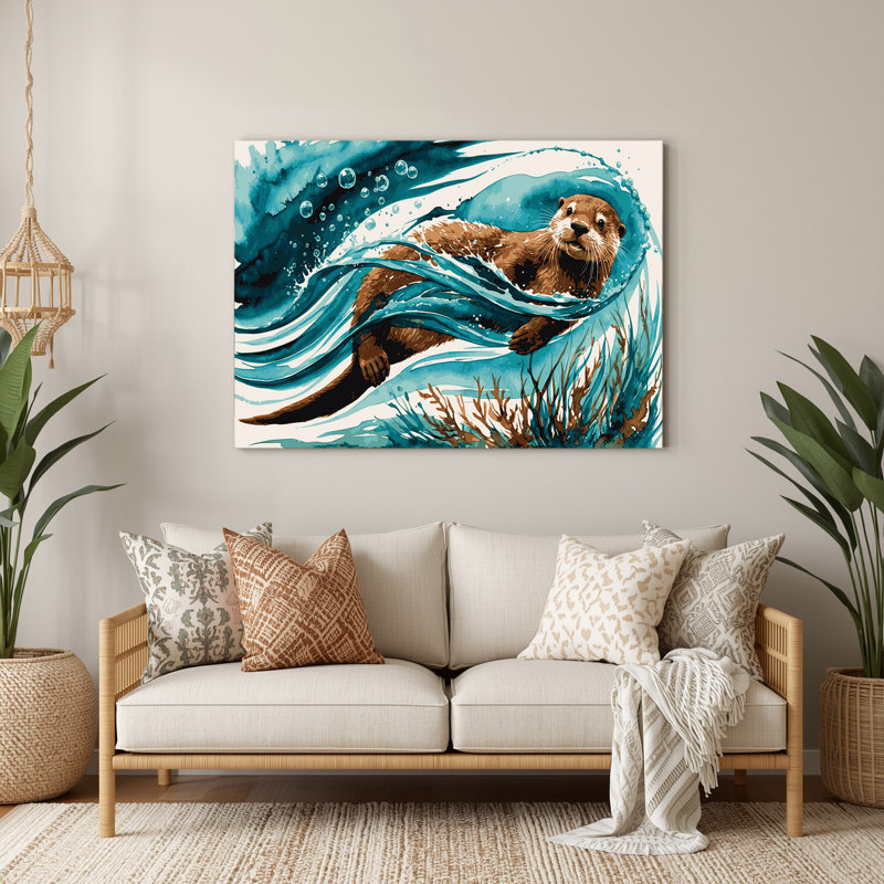 Art mural en métal bleu sauvage, H 20 po x l 24 po