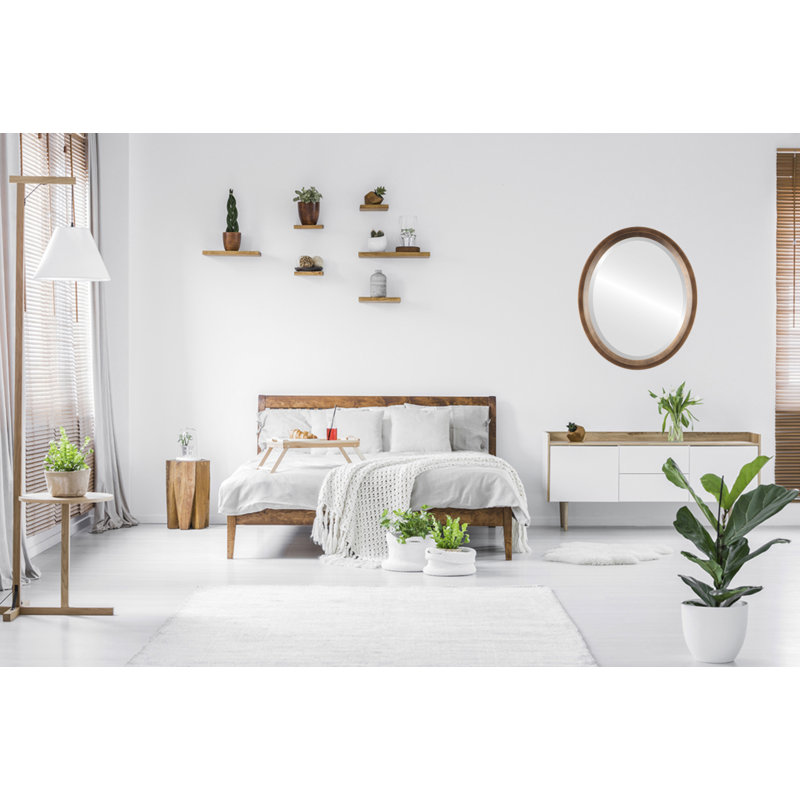 Meigs Wood Frame Oval Wall Mirror, 18" x 14"