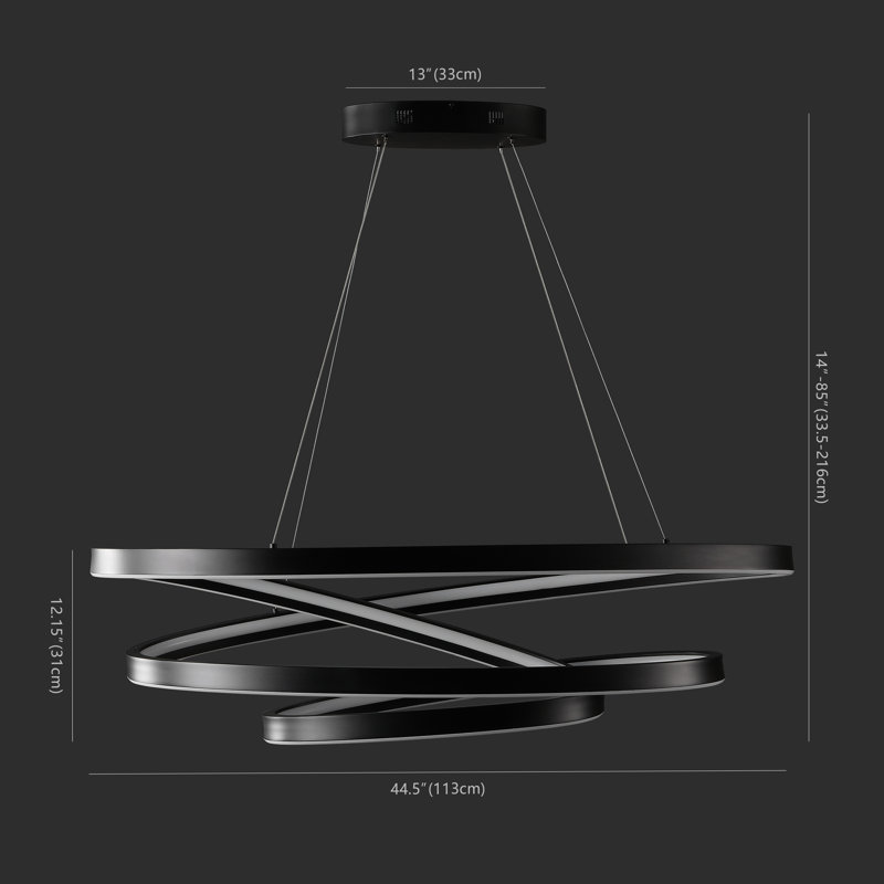 Yasmine 1 - Light LED Chandelier, Black