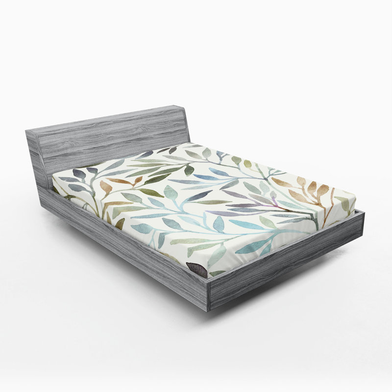 Ensemble de 2 draps-housses Ambesonne, Multicolore / floral 22, Drap-housse grand